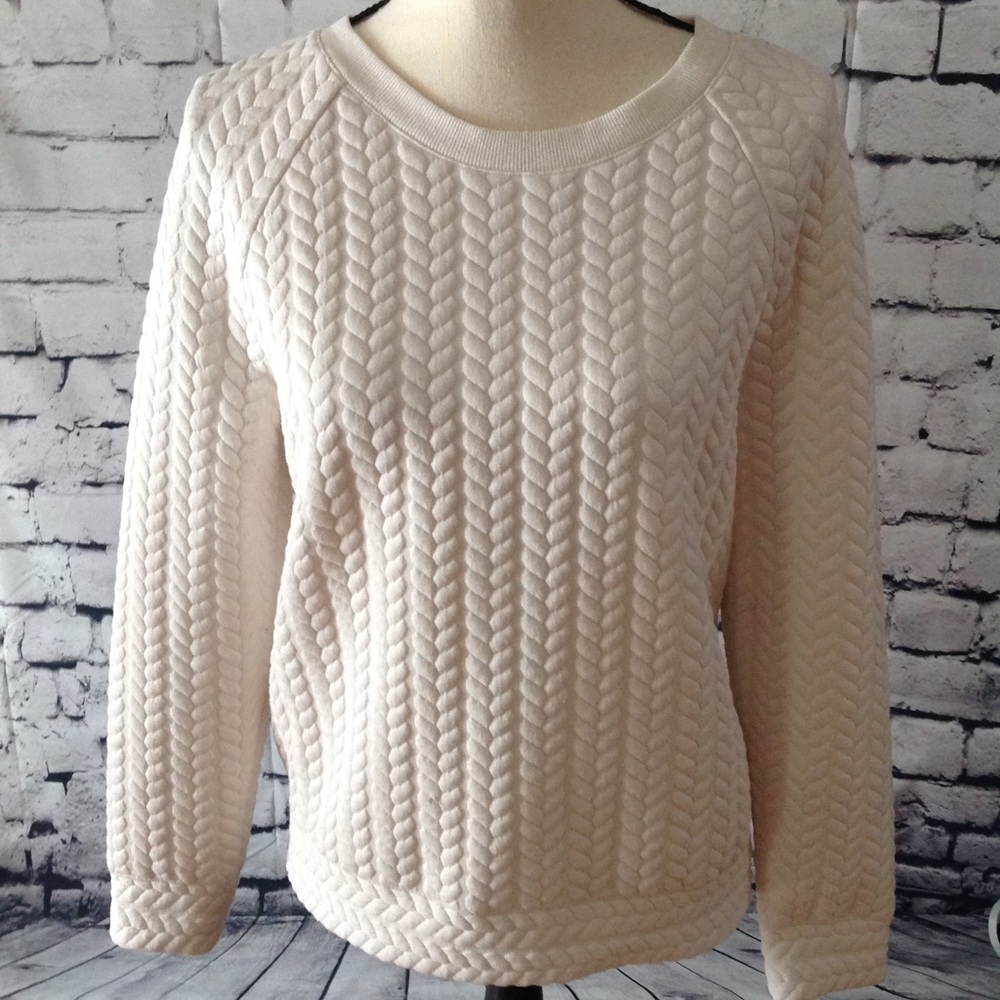 LOFT quilted sweatshirt/sweater, petite medium